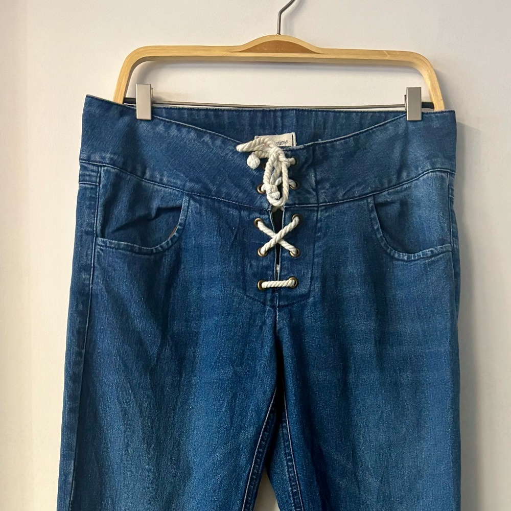 Olsenboye Lace Up Flare Jeans